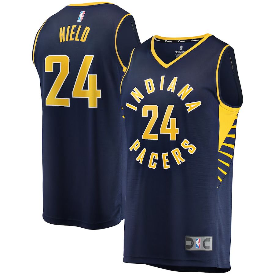 Men Indiana Pacers #24 Buddy Hield Fanatics Branded Navy 2022-23 Fast Break Replica NBA Jersey